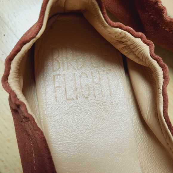 Sundance Bird of Flight Embroidered Rust Red Suede Ballet Flats Size 10 - Picture 5 of 8